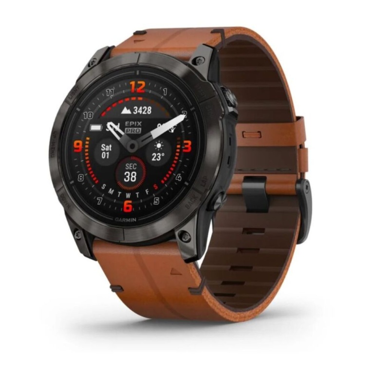 Умные часы Garmin Epix Pro (Gen 2) Sapphire Edition 51 mm Carbon Grey Brown 010-02804-30