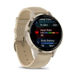 Часы Garmin Venu 3S Soft Gold French Gray Leather 010-02785-55