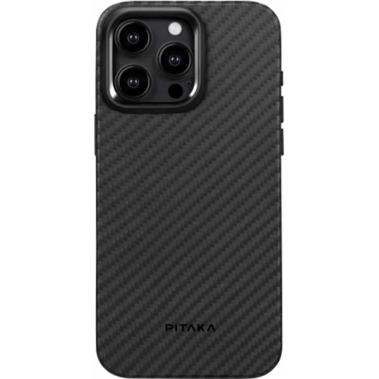 Противоударный чехол Pitaka MagEZ Pro 4 для iPhone 15 Pro Max, черно-серый, кевлар