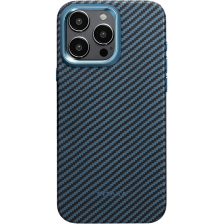 Противоударный чехол Pitaka MagEZ Pro 4 для iPhone 15 Pro Max, синий, кевлар