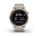 Умные часы Garmin FENIX 7S Pro Sapphire Solar Soft Gold Limestone Leather Band 010-02776-30