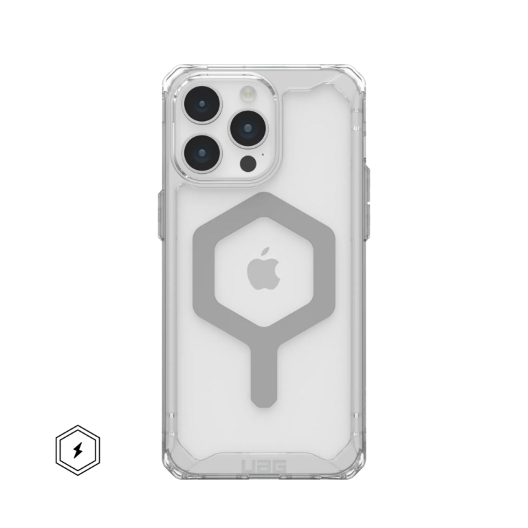 Чехол UAG Plyo для iPhone 15 Pro с MagSafe, прозрачный/серебро (Ice/Silver)