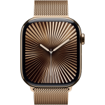 Apple Watch Series 10 Gold Titanium Case with Gold Milanese Loop1