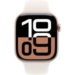 Apple Watch Series 10 Rose Gold Aluminum Case with Starlight Sport Band 2
