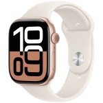 Apple Watch Series 10 Rose Gold Aluminum Case with Starlight Sport Band 3