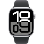 Apple Watch Series 10 Silver Aluminum Case with Black Sport Band2