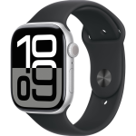 Apple Watch Series 10 Silver Aluminum Case with Black Sport Band3