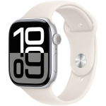 Apple Watch Series 10 Silver Aluminum Case with Starlight Sport Band 3