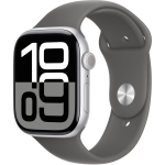Apple Watch Series 10 Silver Aluminum Case with Stone Gray Sport Band 3