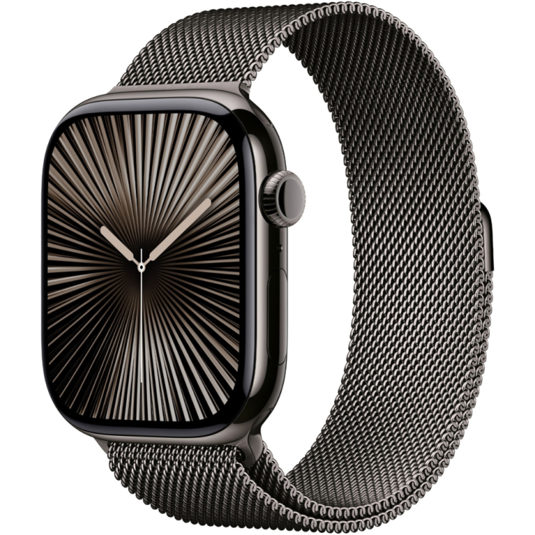 Apple Watch Series 10 Slate Titanium Case with Slate Milanese Loop3