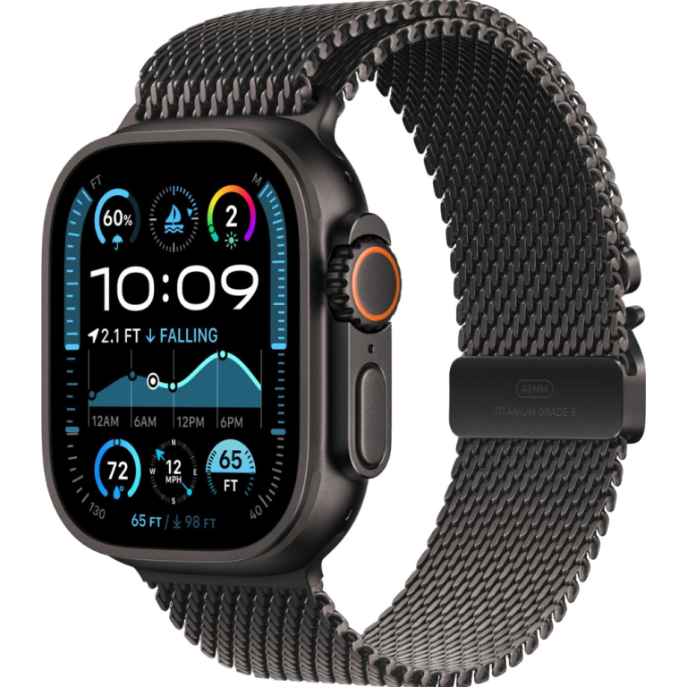 Apple Watch Ultra 2 49mm Black Titanium Case with Black Titanium Milanese Loop3