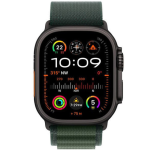 Apple Watch Ultra 2 49mm Black Titanium Case with Dark Green Alpine Loop2