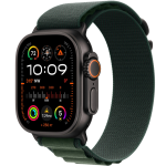 Apple Watch Ultra 2 49mm Black Titanium Case with Dark Green Alpine Loop3