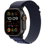 Apple Watch Ultra 2 49mm Black Titanium Case with Navy Alpine Loop3