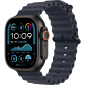 Apple Watch Ultra 2 49mm Black Titanium Case with Navy Ocean Band3