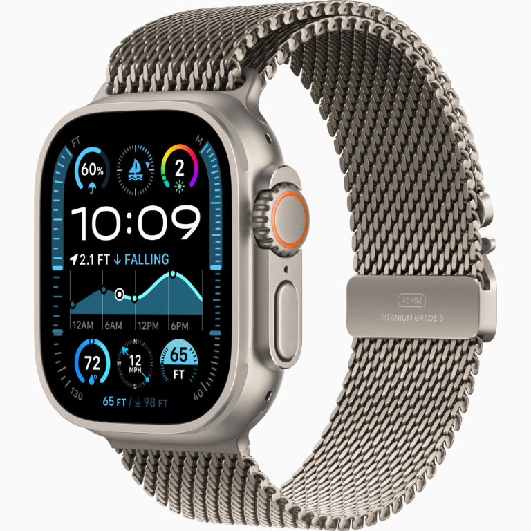 Apple Watch Ultra 2 49mm Natural Titanium Case with Natural Titanium Milanese Loop1