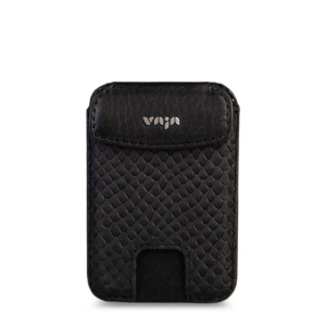 Магнитный картхолдер VAJA V-Mag Mini Wallet, черный, фактура змея (Kobra night)
