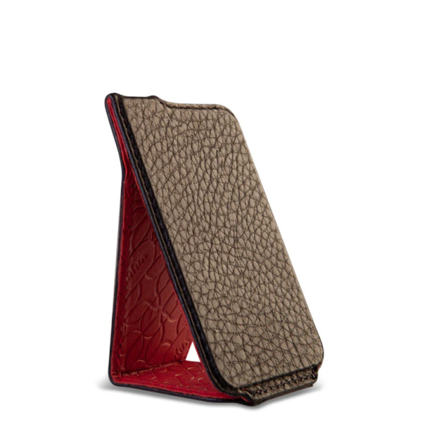 Кожаная MagSafe подставка VAJA Origami leather stand, черно красный (Black and Rosso) — изображение 2