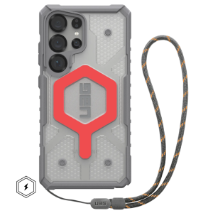Чехол + шнурок UAG Pathfinder Clear c  MagSafe для Samsung Galaxy S25 Ultra, красный