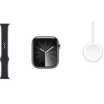 Apple Watch Series 9 41mm, Graphite Stainless Steel Case with Sport Band - Midnight SM — изображение 4