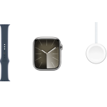 Apple Watch Series 9 41mm, Silver Stainless Steel Case with Sport Band - Storm Blue SM — изображение 4