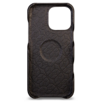 Чехол накладка из кожи VAJA Dotted Grip для iPhone 16 Pro V-Mag, цвет черно красный (Dotted Black and Rosso) — изображение 3