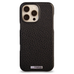 Чехол накладка из кожи VAJA Grip для iPhone 16 Pro V-Mag, черный (Floater Black)