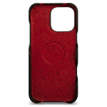 Чехол накладка из кожи VAJA Grip для iPhone 16 Pro V-Mag, черный с красной полосой (GTX Black and Rosso) — изображение 2