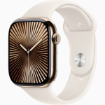 Смарт-часы Apple Watch Series 10 46mm, Gold Titanium Case with Sport Band Light Blush ML