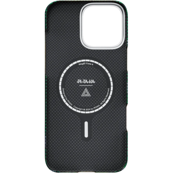 Чехол Pitaka Re-TROS Tactile Woven Case для iPhone 16 Pro Max принт перестройка, зеленый (Refining) — изображение 2