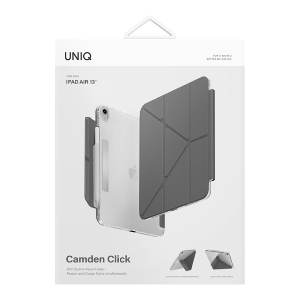 Uniq для iPad Air 13 (2024/25) чехол Camden Click Rhino Grey — изображение 3