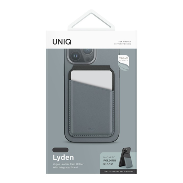 Кожаный чехол-бумажник MagSafe с подставкой Uniq Lyden DS — изображение 4