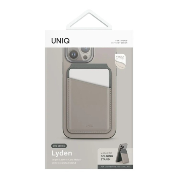 Кожаный чехол-бумажник MagSafe с подставкой Uniq Lyden DS — изображение 4