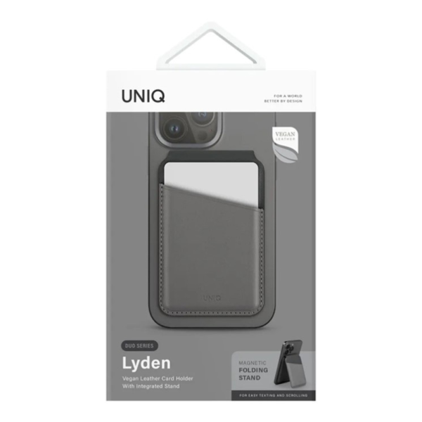 Кожаный чехол-бумажник MagSafe с подставкой Uniq Lyden DS — изображение 4
