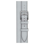 Кожаный ремешок Hermes для Apple Watch Double Tour 42mm Attelage - Серо-голубой (Bleu Glacier)
