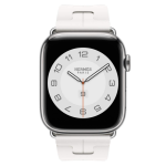 Apple Watch Hermes Series 10 46 мм, ремешок Blanc Kilim Single Tour белого цвета — изображение 2