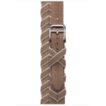 Apple Watch Hermes Series 10 42mm, двойной тонкий ремешок из плетеного нейлона бежевый с белым — изображение 3