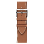 Apple Watch Hermes Series 10 46mm, классический кожаный ремешок коричневого цвета — изображение 3