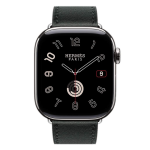 Apple Watch Hermes Series 10 46mm, ремешок классический кожаный черного цвета — изображение 2