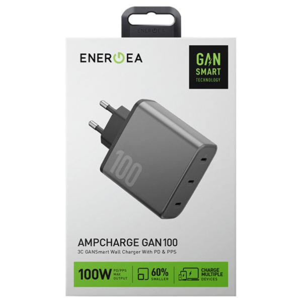 Сетевая зарядка EnergEA AmpCharge GaN100 3C PD/PPS/QC3.0 100W — изображение 5