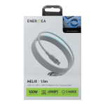 Energea Кабель HELIX USB-C to USB-C 100W 480 Mbps Magnetic Natural Titanium 1.5m — изображение 6