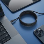 Energea Кабель HELIX USB-C to USB-C 100W 480 Mbps Magnetic Natural Titanium 1.5m — изображение 5