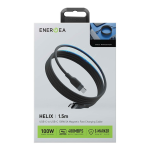 Energea Кабель HELIX USB-C to USB-C 100W 480 Mbps Magnetic Black 1.5m — изображение 5