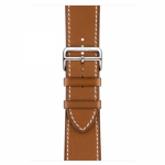 Ремешок из кожи Barénia с раскладывающейся застёжкой 46mm Hermès для Apple Watch - "Коричневый"