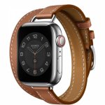 Ремешок Hermès Attelage Double Tour из кожи Swift 42mm для Apple Watch - Золотой — изображение 2