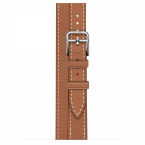 Ремешок Hermès Attelage Double Tour из кожи Swift 42mm для Apple Watch - Золотой