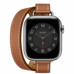 Ремешок Hermès Attelage Double Tour из кожи Swift 42mm для Apple Watch - Золотой — изображение 3