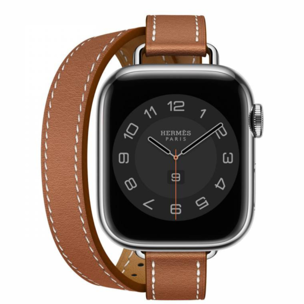 Ремешок Hermès Attelage Double Tour из кожи Swift 42mm для Apple Watch - Золотой — изображение 3