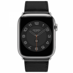 Ремешок из кожи Swift с раскладывающейся застёжкой 46mm Hermès для Apple Watch - "Черный" — изображение 3