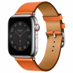 Ремешок Hermès Single Tour из кожи Swift 46mm для Apple Watch - Оранжевый (Orange) — изображение 2